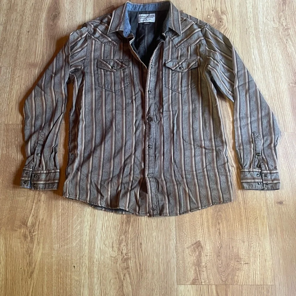 Cody James Men's Casual Striped Button Up Shirt